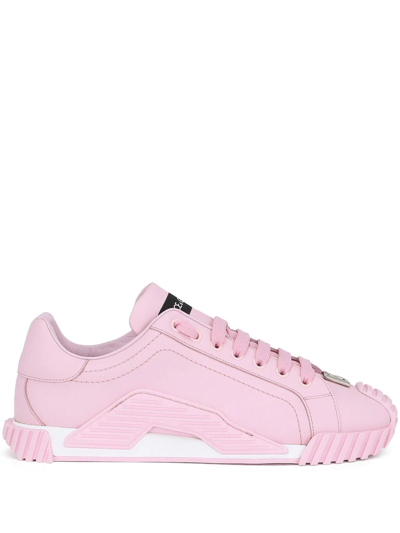 Shop Dolce & Gabbana Ns1 Logo Plaque Sneakers In Pink