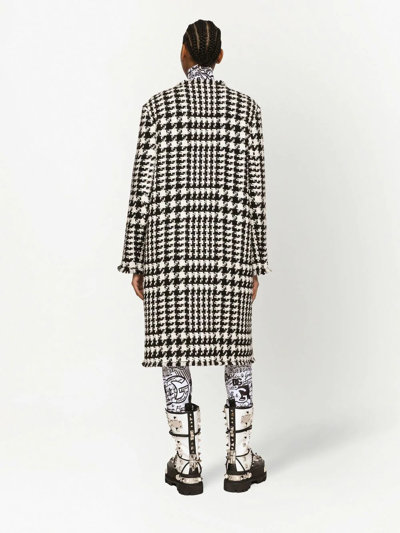 Shop Dolce & Gabbana Tweed Single-breasted Coat In White