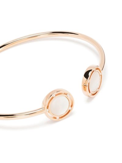 Shop Damiani 18kt Rose Gold Mother-of-pearl Diamond Cuff In Pink