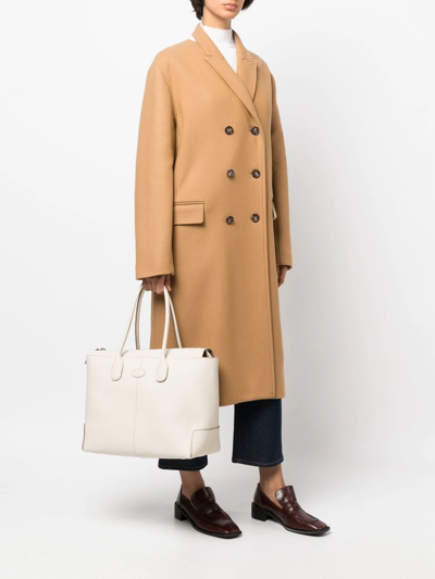 Tod's Zipped Shopper Tote In White