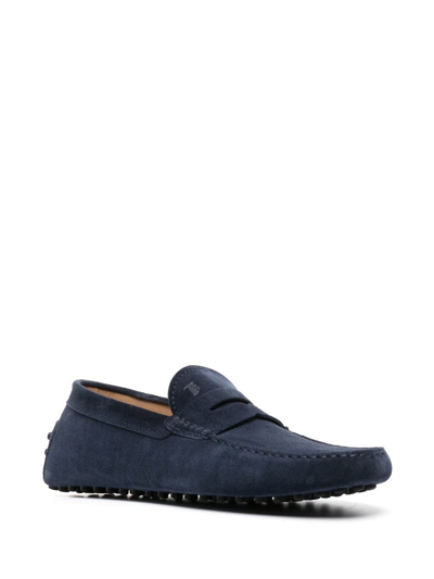 Shop Tod's Gommino Stud-sole Loafers In Blau