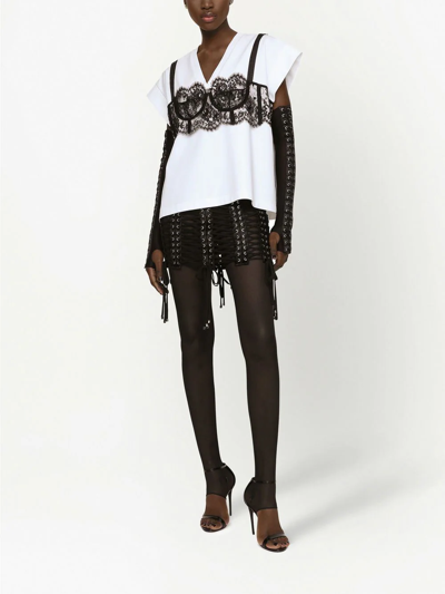 Shop Dolce & Gabbana Eyelet-embellished Miniskirt In Black