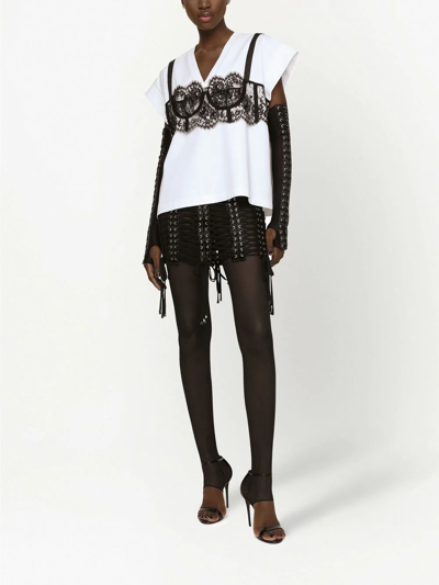 Dolce & Gabbana Eyelet-embellished Miniskirt In Black