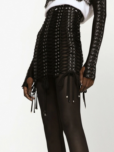 Dolce & Gabbana Eyelet-embellished Miniskirt In Black