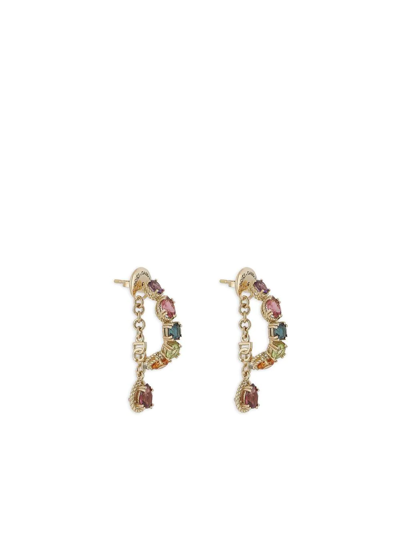 Shop Dolce & Gabbana 18kt Yellow Gold Gemstone Drop Earrings