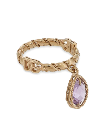 Dolce & Gabbana 18kt Yellow Gold Amethyst Drop-design Ring In Gold
