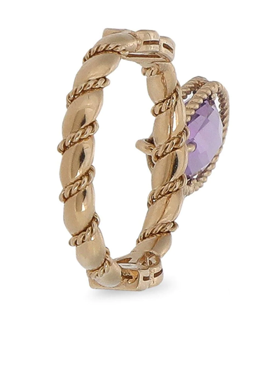 Shop Dolce & Gabbana 18kt Yellow Gold Amethyst Drop-design Ring