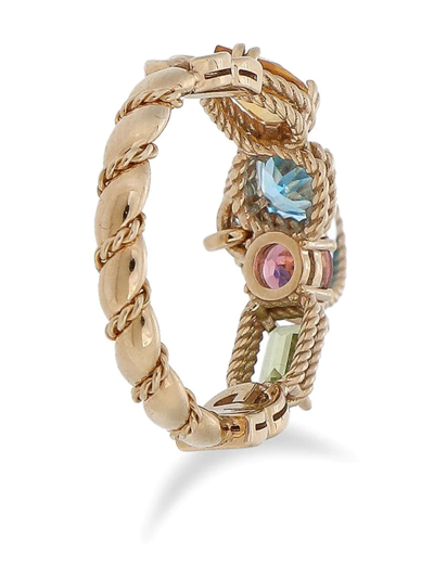 Shop Dolce & Gabbana 18kt Yellow Gold Gemstone Drop-design Ring