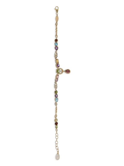Shop Dolce & Gabbana 18kt Yellow Gold Gemstone Drop-design Bracelet