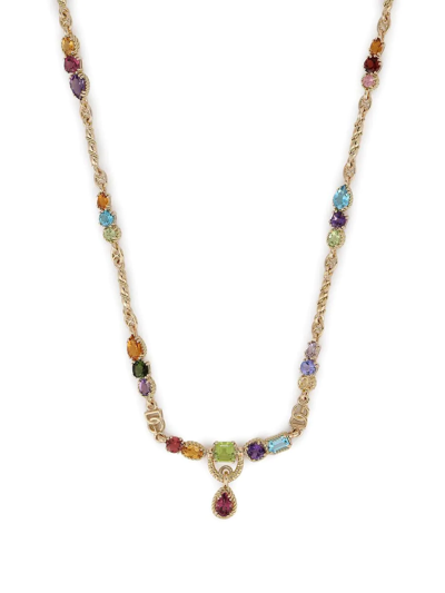 Shop Dolce & Gabbana 18kt Yellow Gold Gemstone Necklace