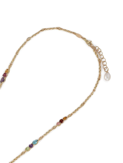 Dolce & Gabbana 18kt Yellow Gold Necklace With Multicolored Fine Gemstones In Gold
