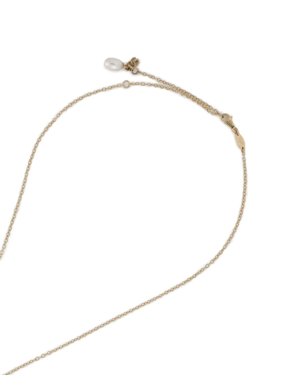 Shop Dolce & Gabbana 18kt Yellow Gold Gemstone Cross Pendant Necklace