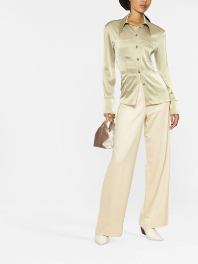 Shop Loulou Studio Straight-leg Trousers In Nude