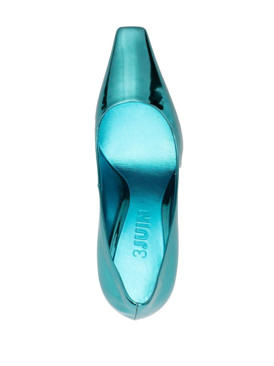 Shop 3juin Metallic Leather Pumps In Blau