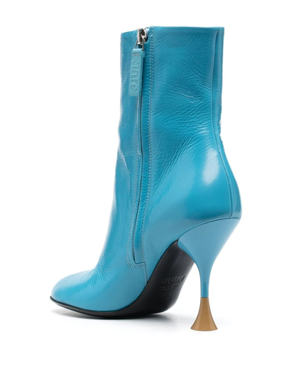 Shop 3juin 100mm-heel Ankle Boots In Blau
