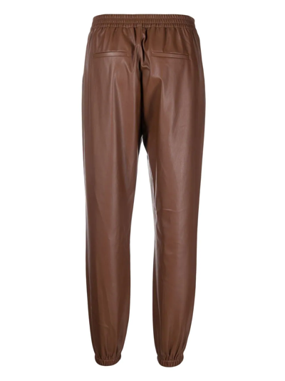 Liu •jo Tapered High-waist Trousers In Braun