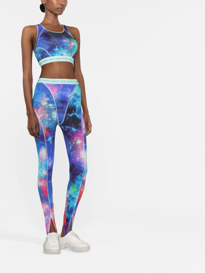 SPACE PRINT LYCRA SPORTS BRA for Women - Versace Jeans Couture sale