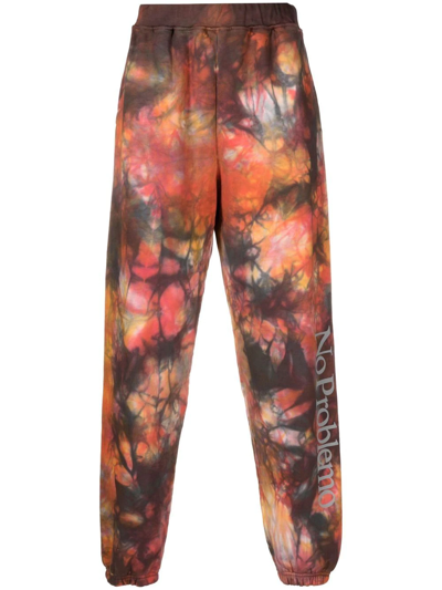 Shop Aries Tie-dye Print Sweatpants In Orange