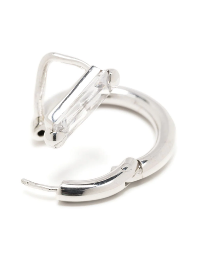 Shop Alan Crocetti Clear Hybrid Hoop Earring In Silber