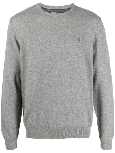 Shop Polo Ralph Lauren Polo Pony Knit Jumper In Grau