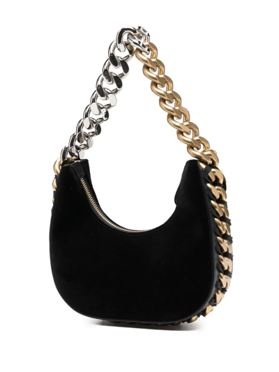Stella Mccartney Tasche Hobo Crystal Chain Aus Schwarzem Leder In Schwarz