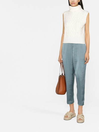 Shop Theory Elasticated Cropped Trousers In Blue