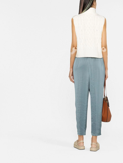 Shop Theory Elasticated Cropped Trousers In Blue