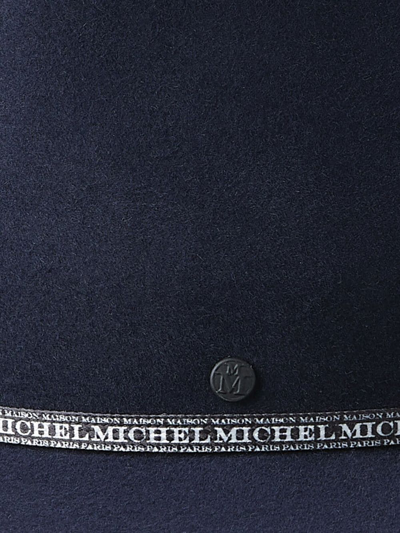Shop Maison Michel Andre Rollabe Wool Felt Fedora In Blue