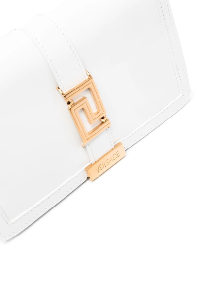 Versace Leather Logo-plaque Crossbody-bag In White