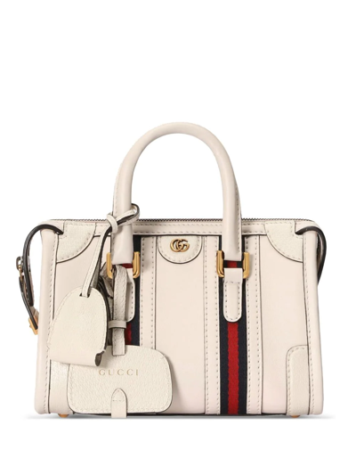 Shop Gucci Mini Double G Top-handle Bag In Weiss