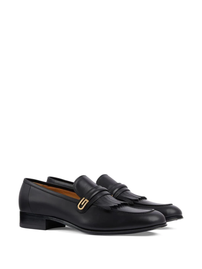 Gucci Horsebit Detail Leather Loafer With Gold-tone Hardware In Schwarz