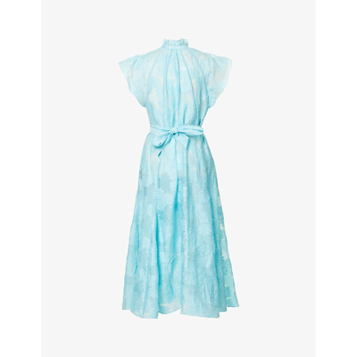 Shop Samsoe & Samsoe Karookh V-neck Woven Mini Dress In Iced Aqua