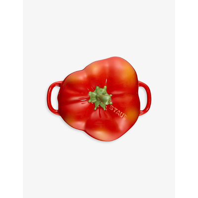 Staub Pepper Cast-iron And Enamel Cocotte 11cm In Orange/red