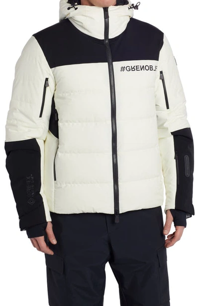 Shop Moncler Montmiral Colorblock Waterproof Gore–tex® Infiinium™ Down Jacket In Cream