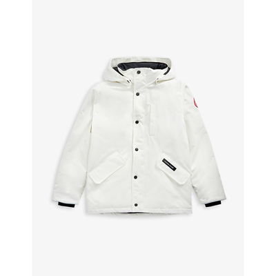 Shop Canada Goose Boys Northstar White Kids Logan Hooded Shell Parka 7-16 Years