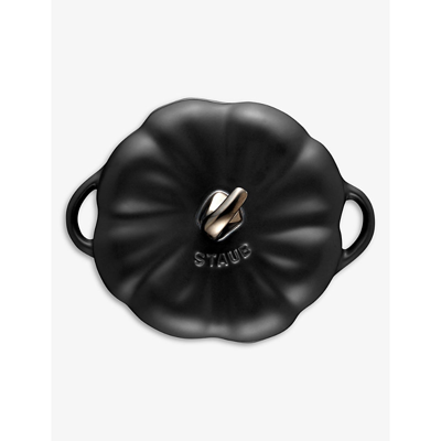 Shop Staub Pumpkin Cast-iron And Enamel Cocotte 12cm In Black