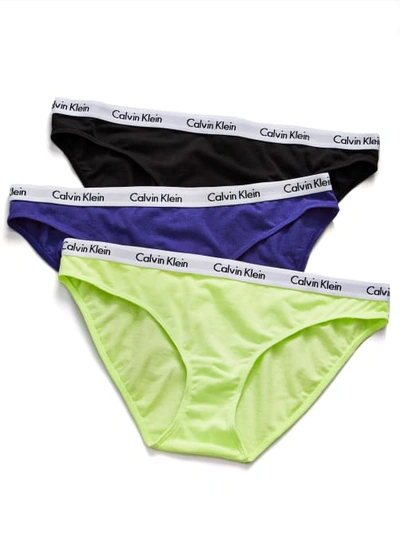 Shop Calvin Klein Carousel Bikini 3-pack In Black,energy,blue
