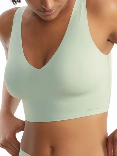 Shop Calvin Klein Invisibles Smoothing Longline Bralette In Sage Meadow