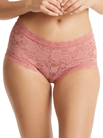 Shop Hanky Panky Daily Lace Boyshort In Antique Rose