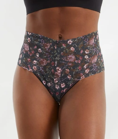 Shop Hanky Panky Signature Lace Printed Retro Thong In Highgrove Gardens