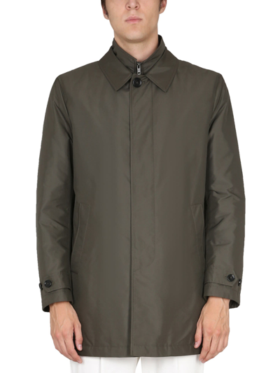 Shop Fay Long-sleeved Button Detailed Jacket In Verde