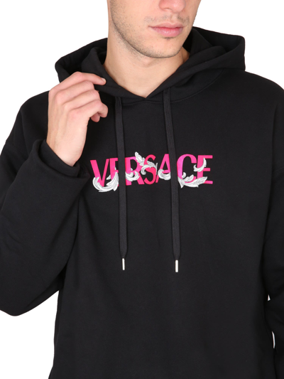 Shop Versace Sweatshirt With Logo In Nero