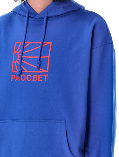 Shop Paccbet Big Logo Hoodie In Blue