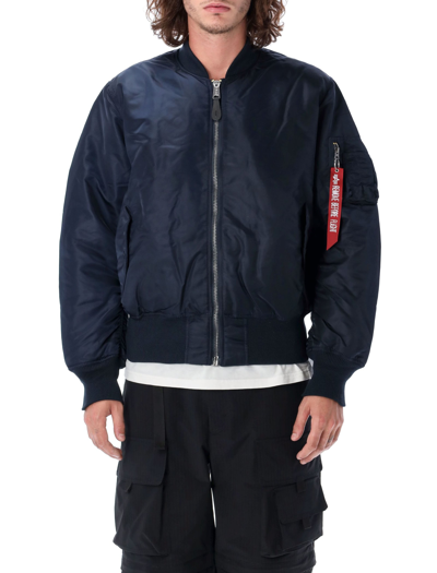 Shop Alpha Industries Ma-1 Bomber Jacket In Rep Blue