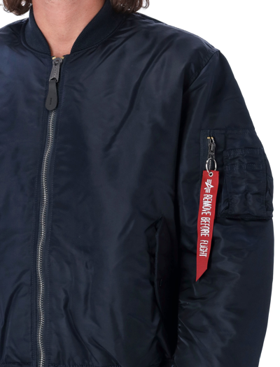 Shop Alpha Industries Ma-1 Bomber Jacket In Rep Blue