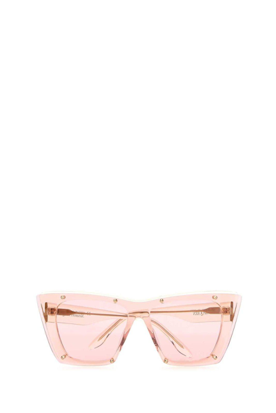 Alexander Mcqueen Cat Eye Frameless Sunglasses In Gelb