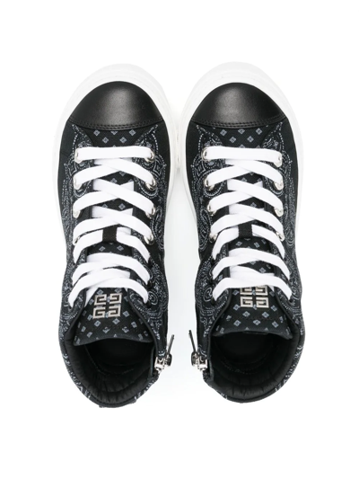 Shop Givenchy Bandana-print High-top Sneakers In Black