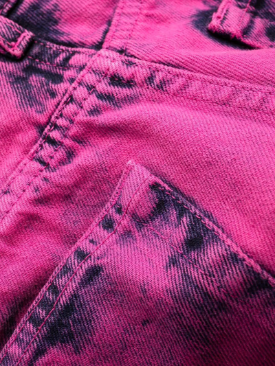 Msgm Two-tone Acid-wash Jeans In Pink