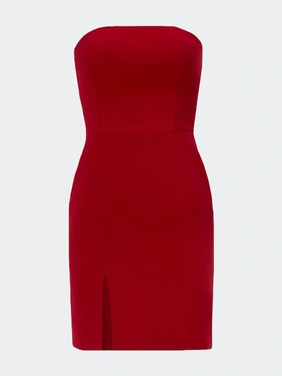 Shop Nomi Fame Eva Strapless Front Slit Corset Mini Dress In Red
