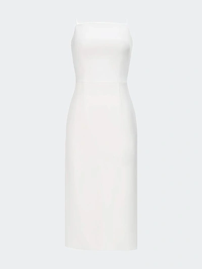 Shop Nomi Fame Ora Crepe Satin Midi Dress With Adjustable Straps In White